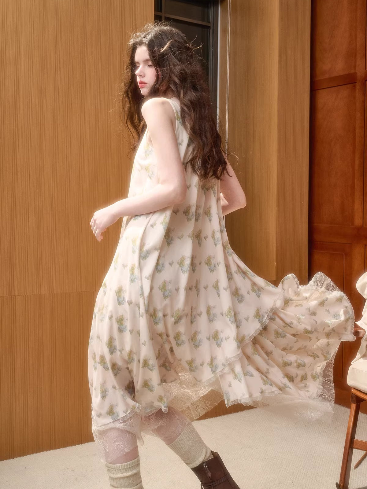 Chiffon Asymmetric Slip Dress