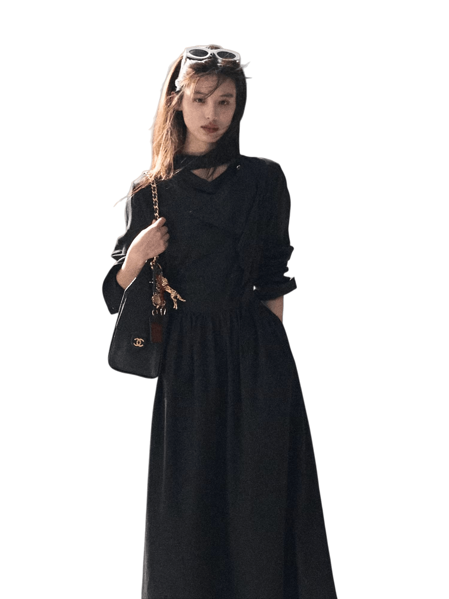 Ribbon Waist-Cinched Maxi Dress