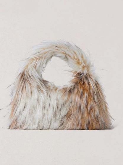 Cross Relic Faux Fur Stone Bag