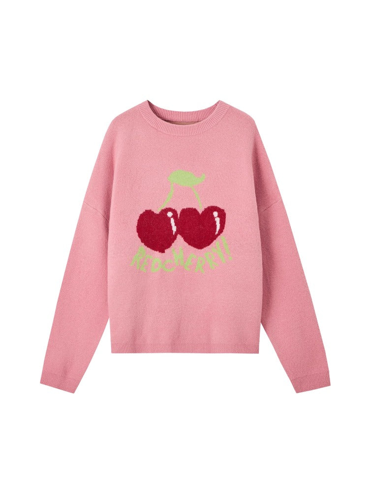 Fruit Jacquard Oversized Sweater