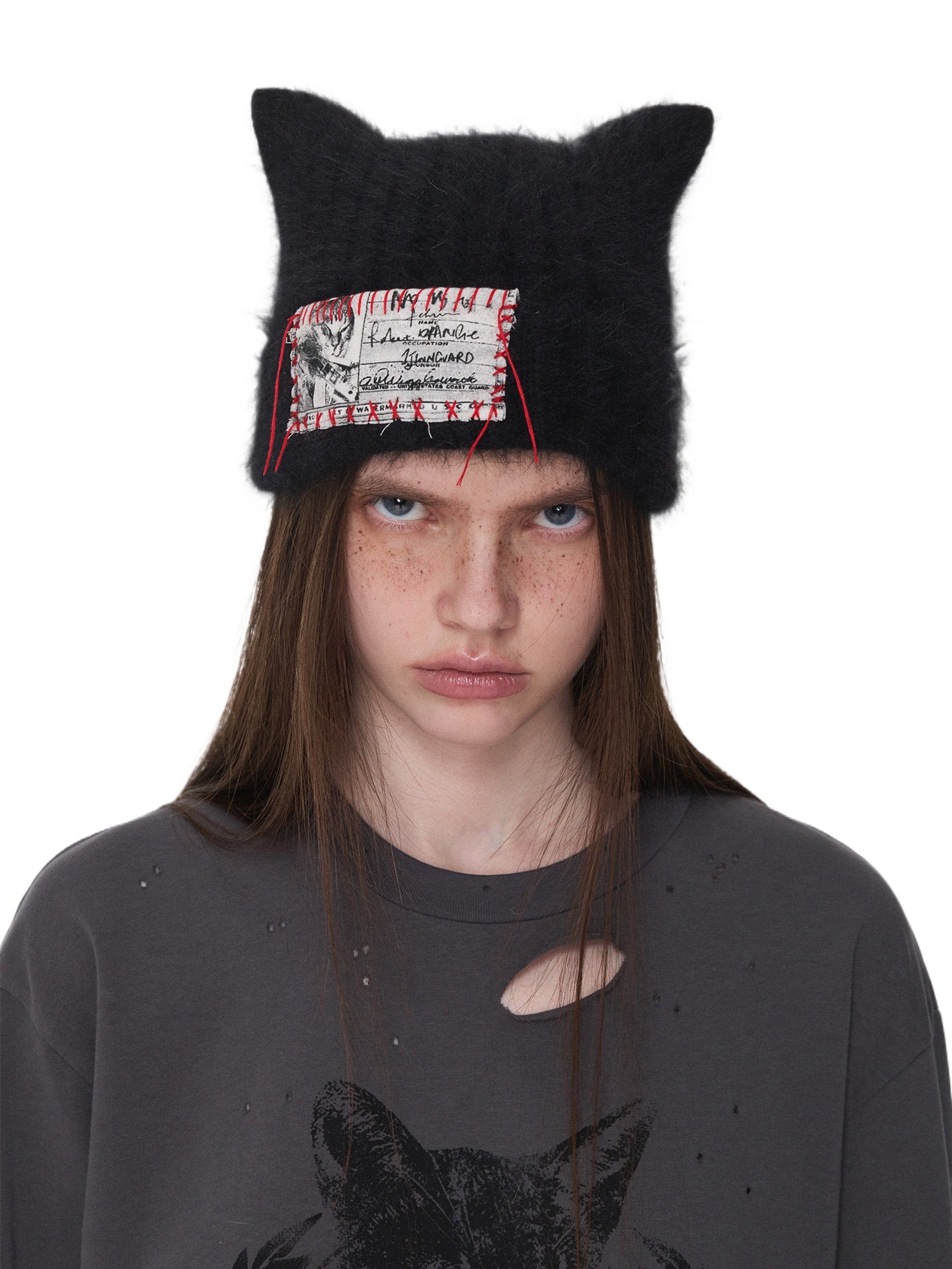 LAD MUSICIAN SHAGGY CAT EAR KNIT CAP 猫耳 LAD MUSICIAN SHAGGY CAT EAR KNIT CAP 猫耳 LOOP YARN SHAGGY CAT EAR