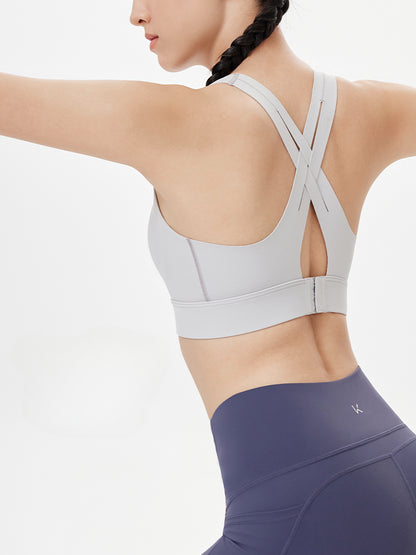 Integrated Molded Cups Cross-back Sports Bra