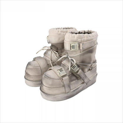 Detachable Sole Distressed Snow Boots