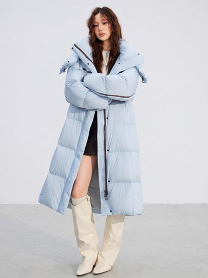 Down Hooded Longline Puffer Coat