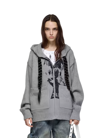 Detachable Braided-Detail Knit Sweater