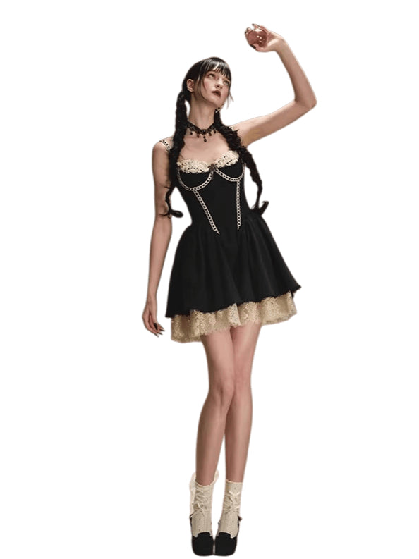 Villain Kate Corset Strap Little Black Dress