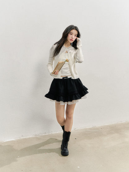 Black Retro Tiered Skirt