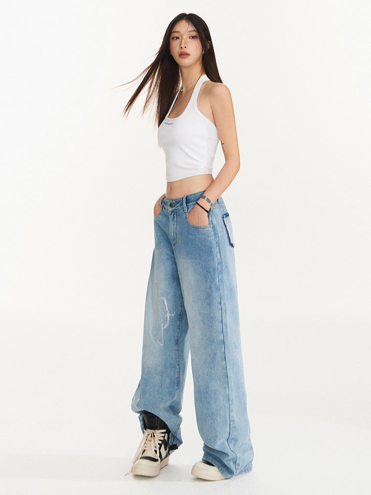 Classic Wide-Leg Denim Pants