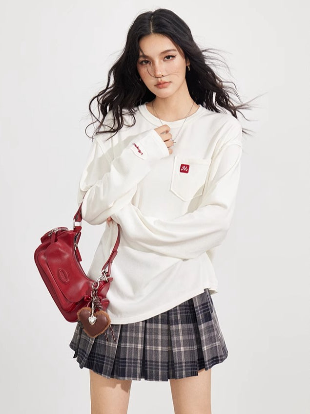 Embroidered Raw Edge T-shirt
