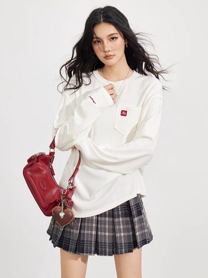 Embroidered Raw Edge T-shirt