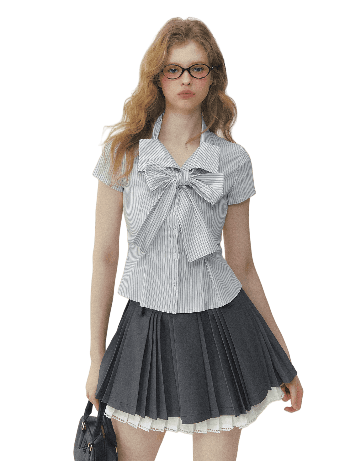 Muse Striped Bow-Fastening Shirt