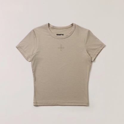 Compass Emblem Fitted Stretch Tee