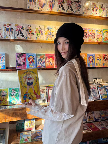 Rolled-Edge Single-Layer Wool Beanie