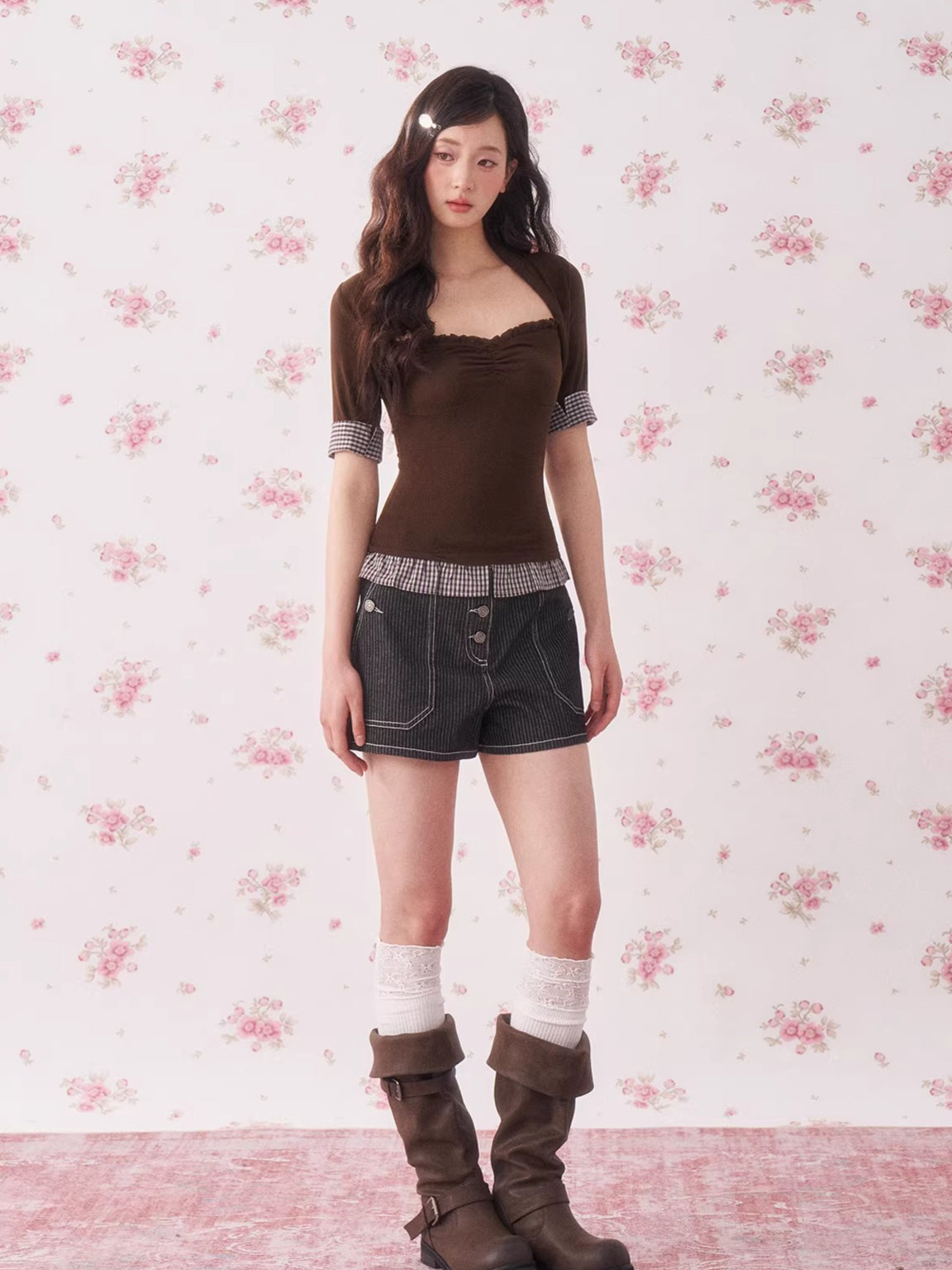 Vintage Square-Neck Wool-Blend T-Shirt