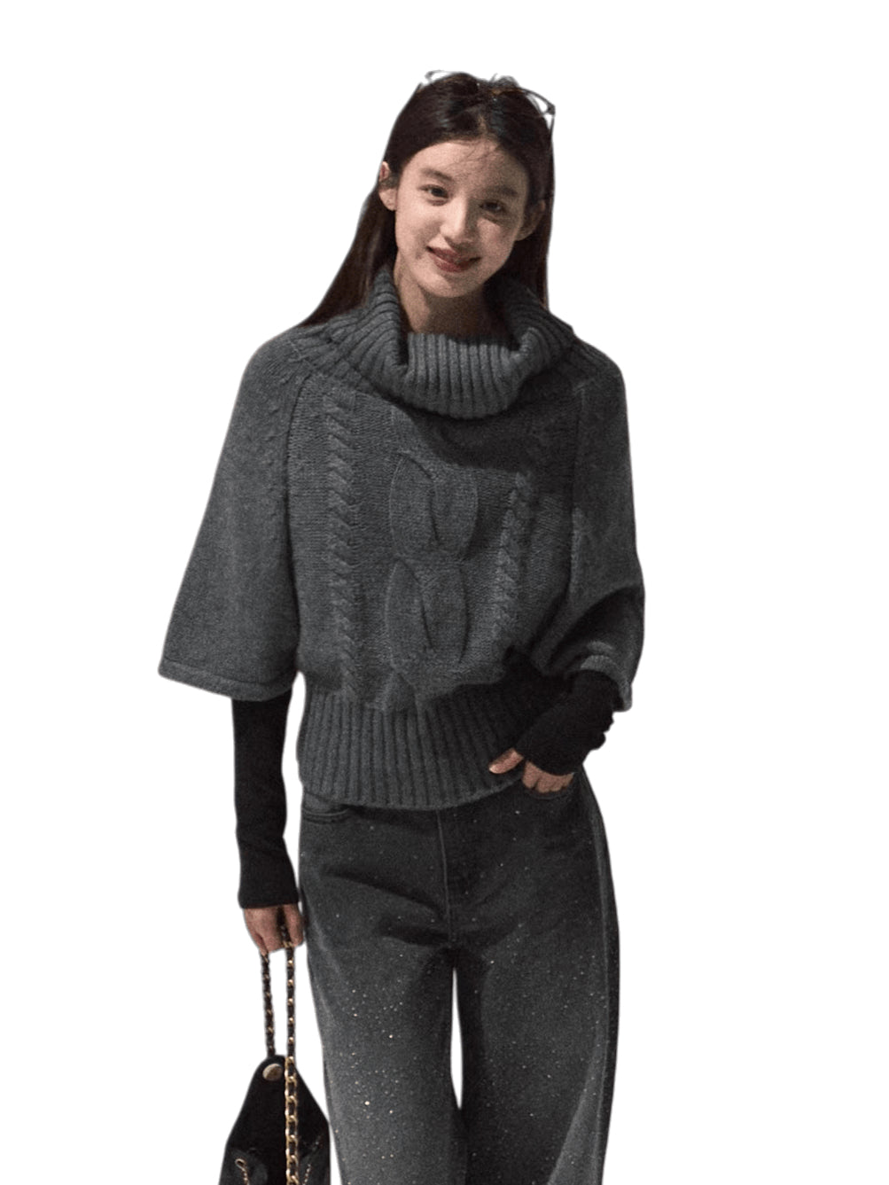 Vintage Cable-Knit Turtleneck Sweater