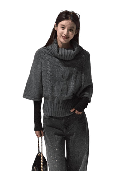 Vintage Cable-Knit Turtleneck Sweater