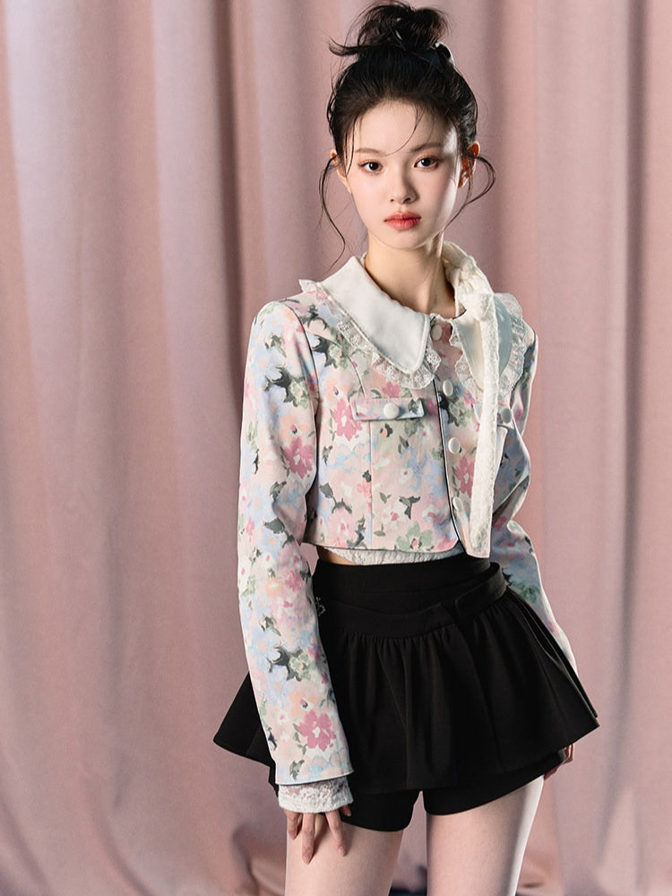 Provence Girl High-Waist A-Line Skort