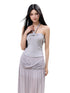 Twist Tie Halter Crop Top & Skirt Set - CHINASQUAD