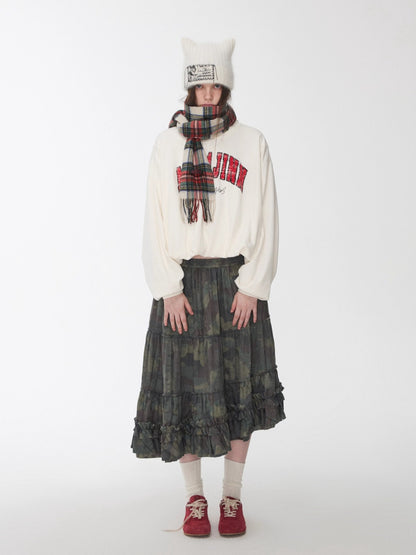 Vintage Letter Print Oversized Sweatshirt