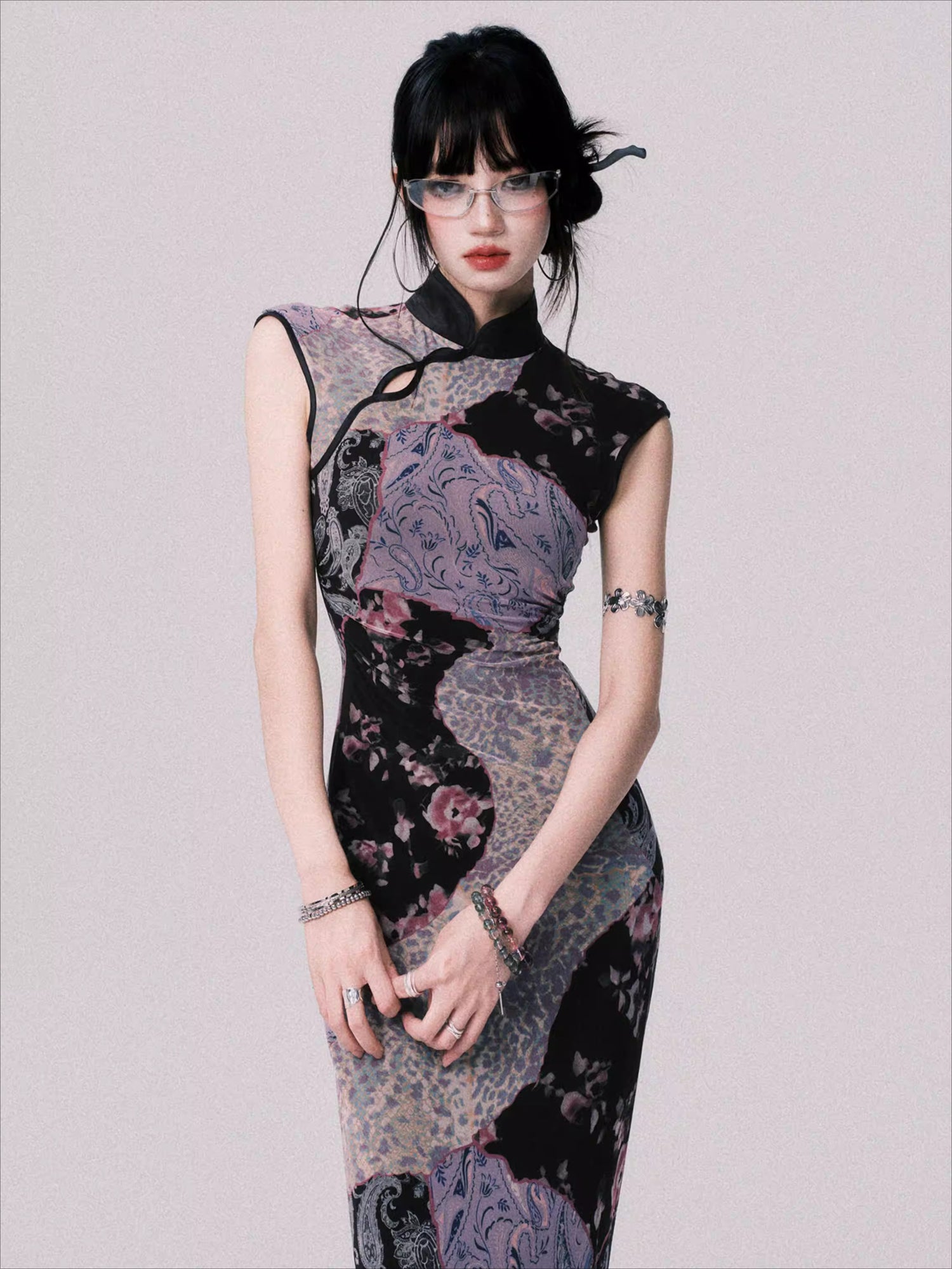 Mesh New Chinese-Style Cheongsam Dress
