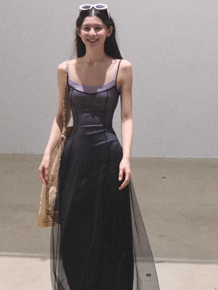 Gradient Mesh Slimming Resort Dress