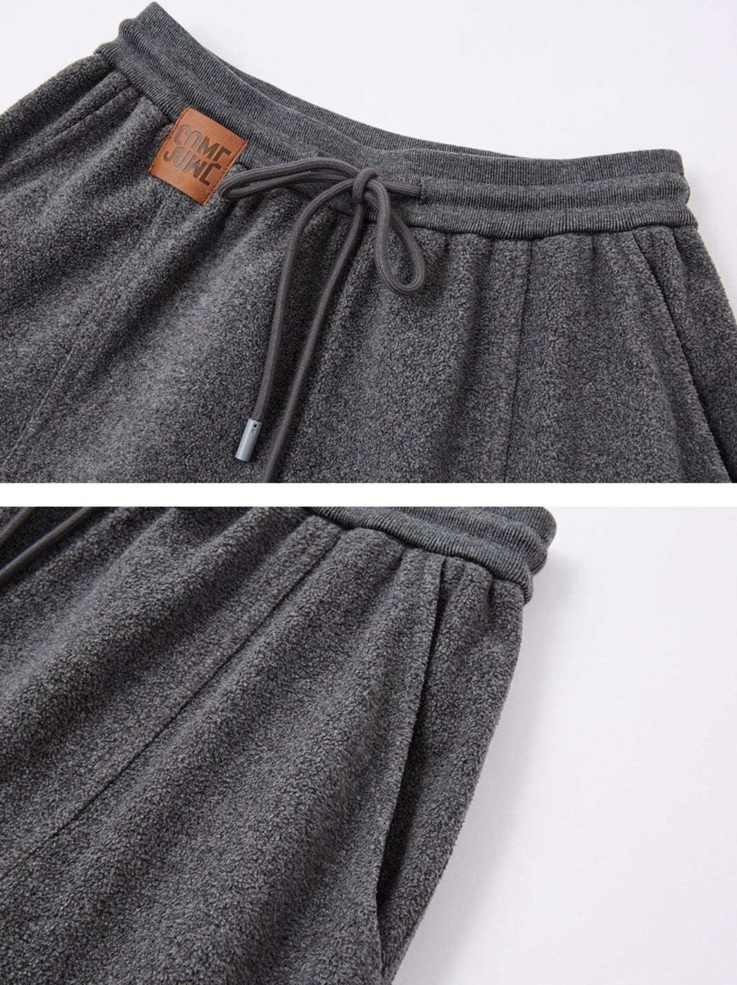 Fleece Curved-Leg Relaxed Pants