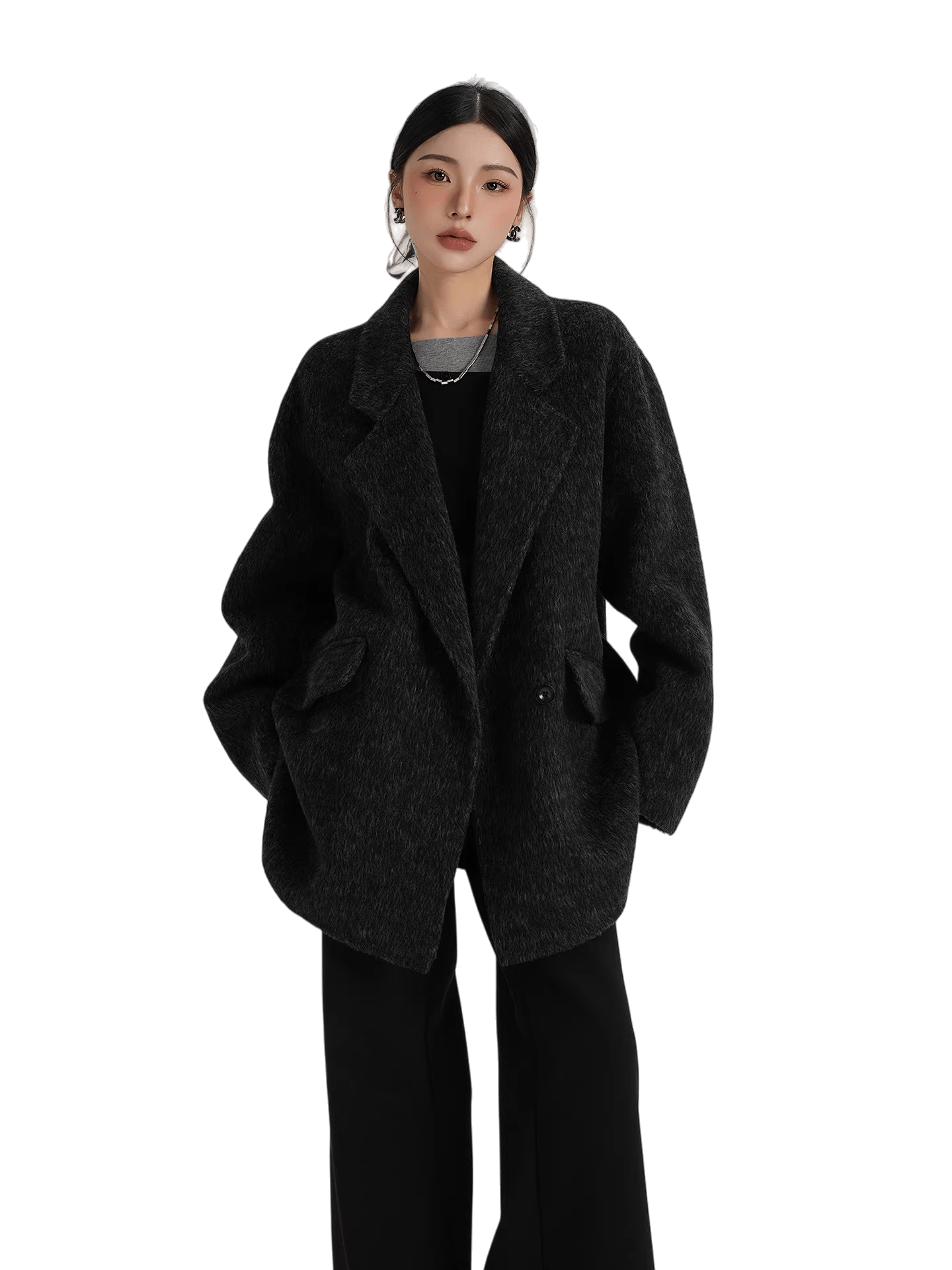 Relaxed-Fit Mid-Length Wool Blazer