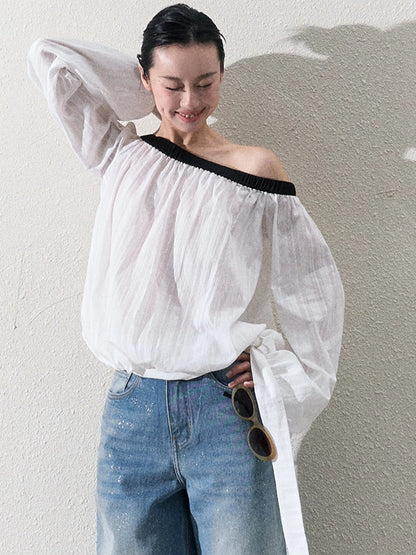 Cotton Silver-Splatter Wide-Leg Jeans