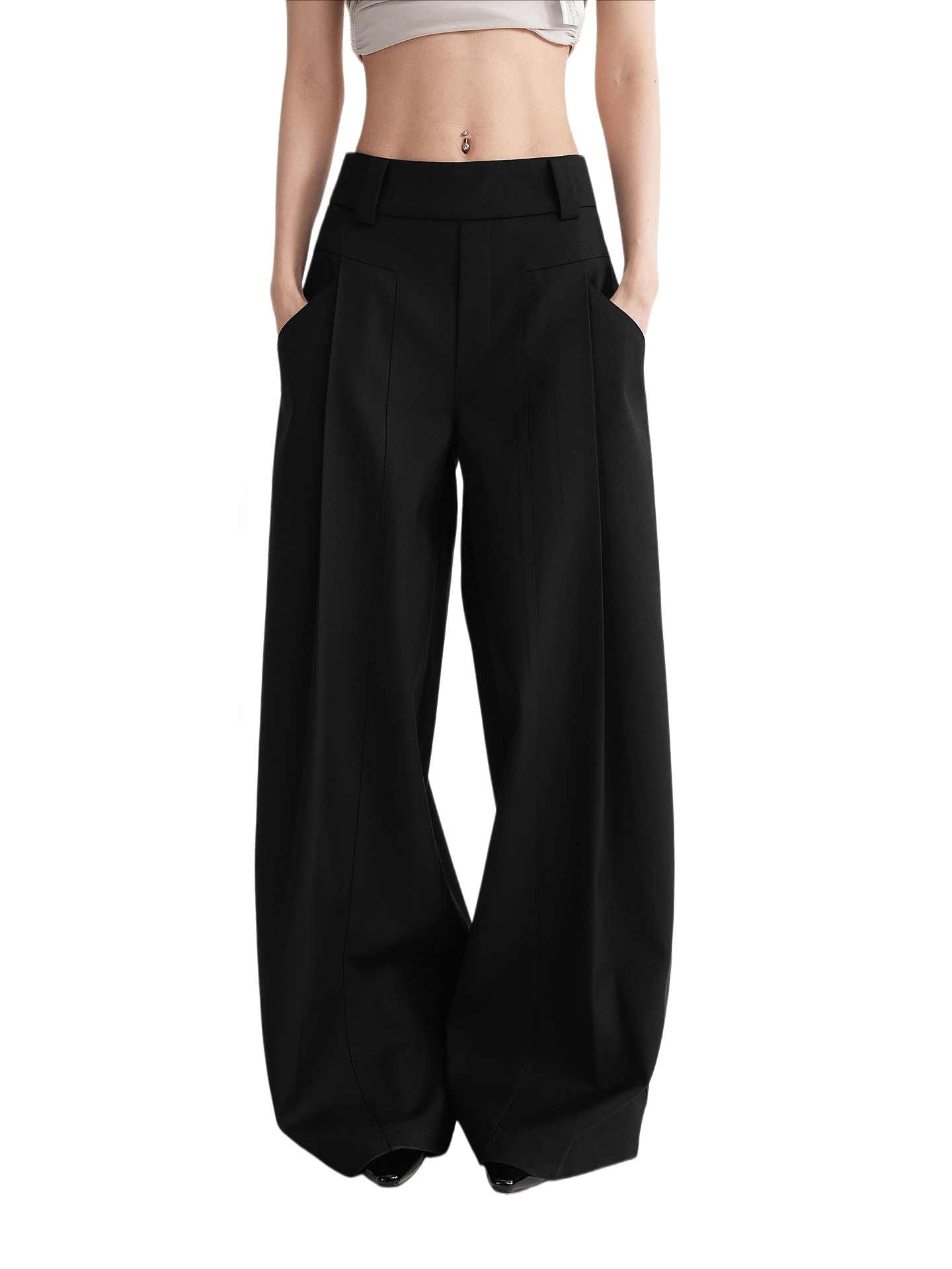Relaxed Wide-Leg Tailored Trousers