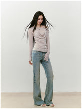 Fake Two-Piece Knit Long-Sleeve Blouse - CHINASQUAD