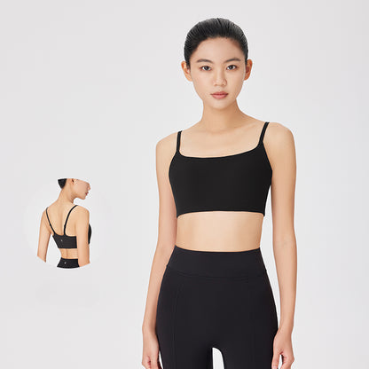 Square-neck Strappy Shockproof Sports Bra