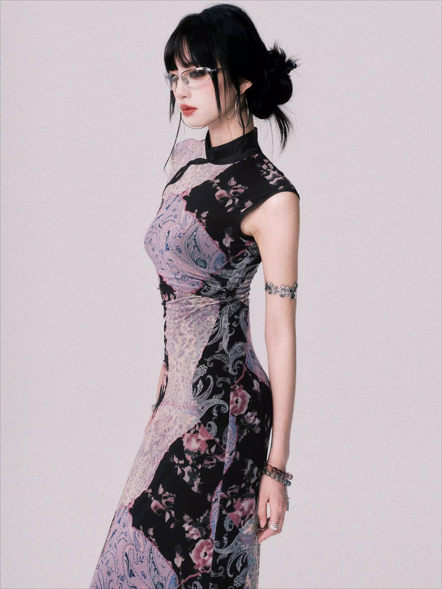 Mesh New Chinese-Style Cheongsam Dress