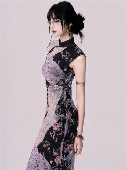 Mesh New Chinese-Style Cheongsam Dress