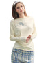 Floral Print Pleated Long-Sleeve T-shirt - CHINASQUAD