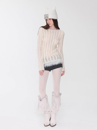 Fair Isle Pony Jacquard Knit Short Cardigan &amp; Shorts Set