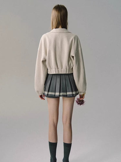 Vintage Preppy Low-Rise Pleated Mini Skirt