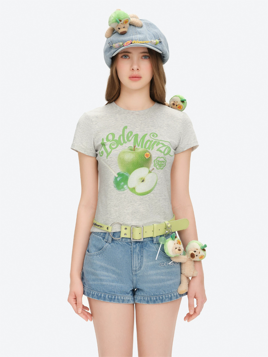 Fruit Illustration Fitted Cropped T-shirt