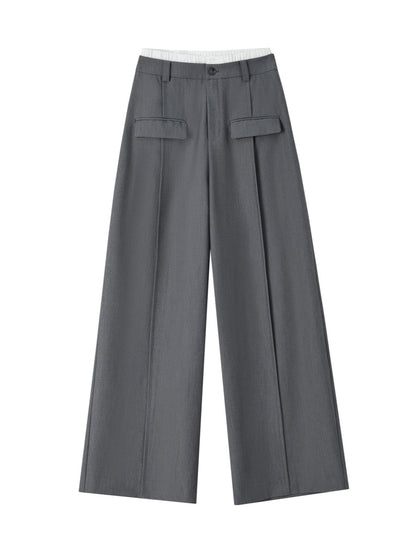 Black &amp; Gray Center Seam Wide-Leg Pants