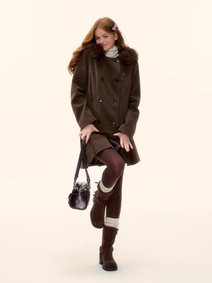 Sculpted Drawstring Cocoon Fleece Hoodie Jacket