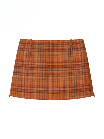 Striped Zipper Two-Way Skirt