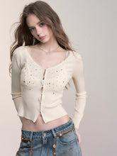 Colorful Hot-Fix Lace Knit Cardigan - CHINASQUAD