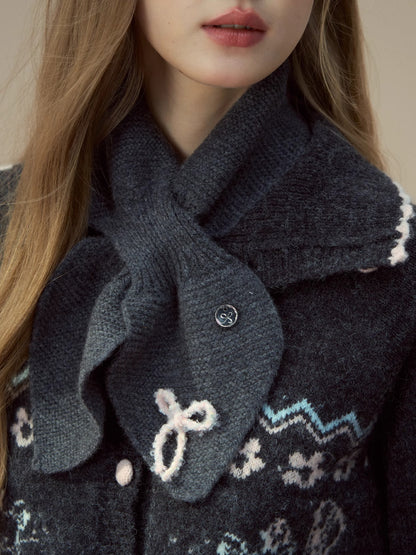 100% Wool Bow Scarf
