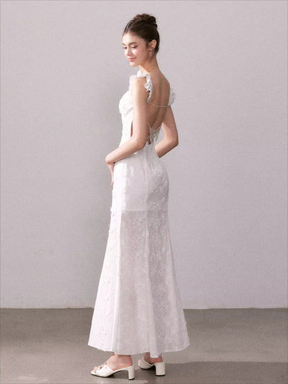 Mist Blossom Lace Maxi Dress