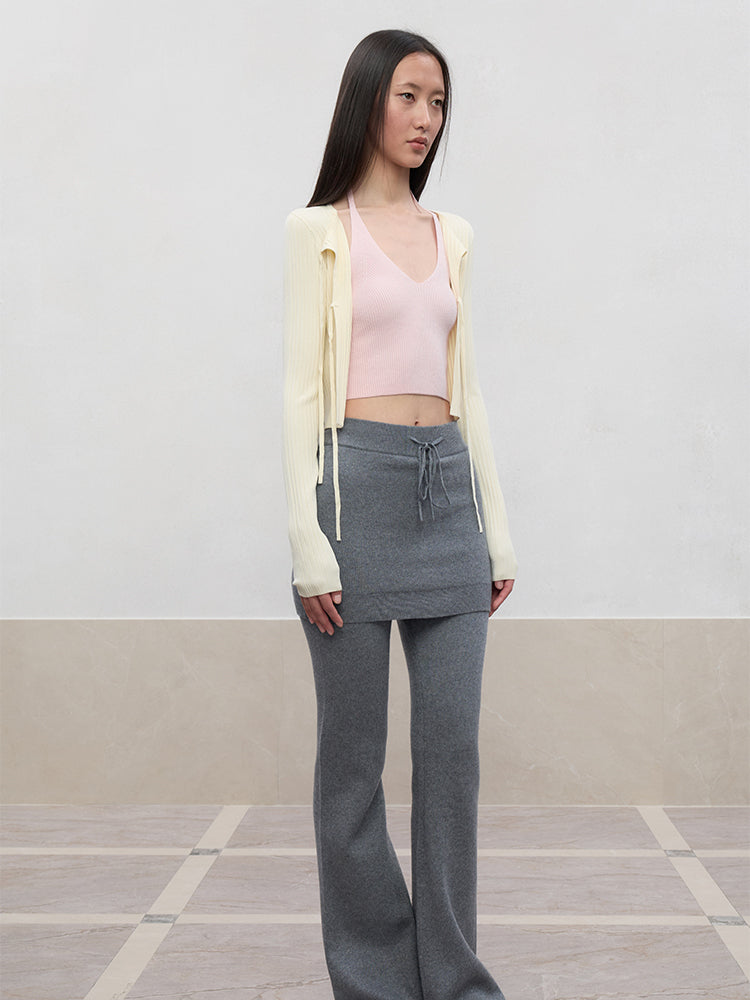Spun Long-Sleeve Knit Cardigan