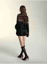 Black & Gray Cardigan Sweater - CHINASQUAD