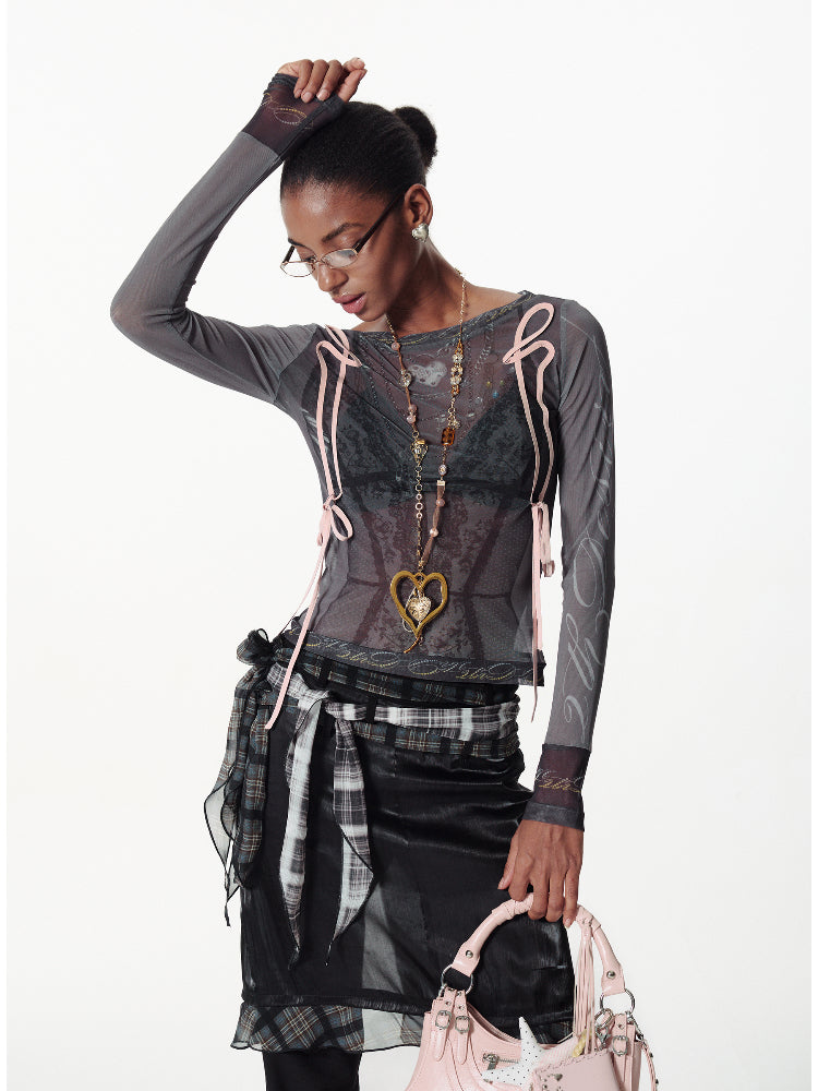 Lace Mesh Layered T-shirt