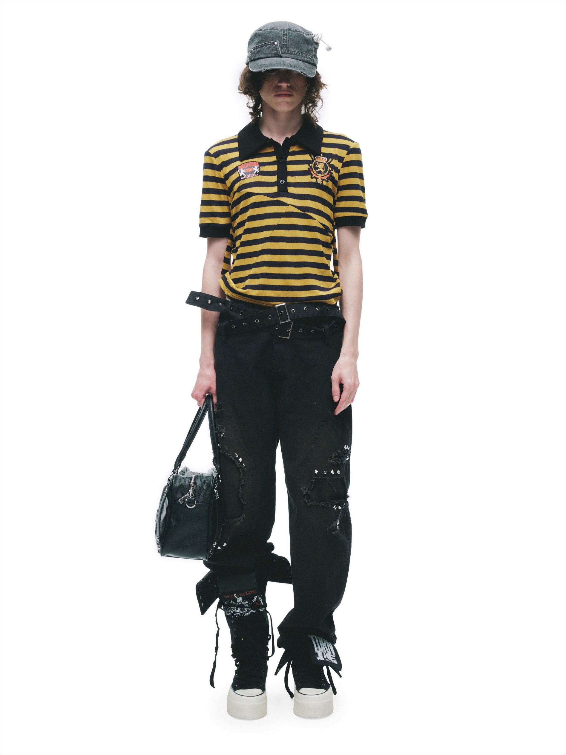 Patchwork Drawstring Adjustable T-Shirt