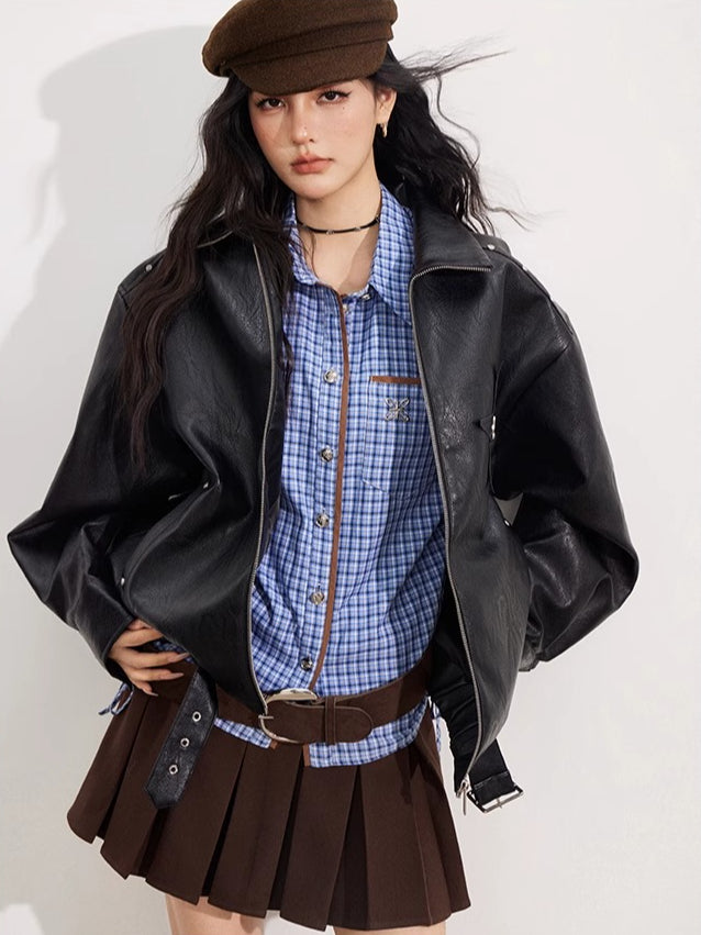 High-Waist Pleated Skirt
