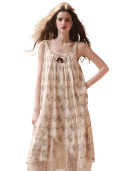 Chiffon Asymmetric Slip Dress