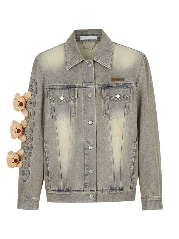 Bear Queue Vintage Denim Jacket